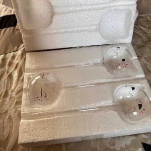 3 PCS Hand-Blown Glass Self Watering Globes, Plant Watering Bulbs (Clear Cat)